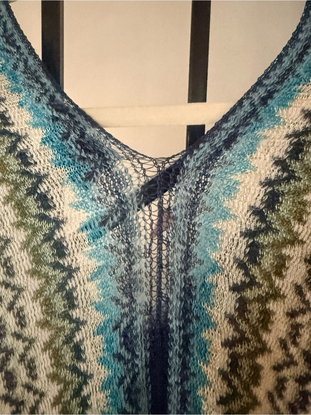 Vintage Missoni Orange Label Convertible Split Knit Poncho Scarf Shawl Wrap - Picture 8 of 12